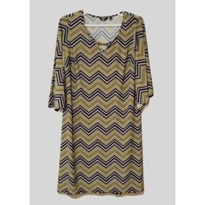 Women's Mlle Gabrielle 3/4 Sleeve  Knee Length Dress Plus Size 2X